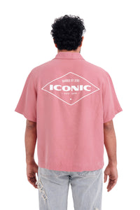 ICONIC Camp Collar Shirt in Dusty Rose, back print